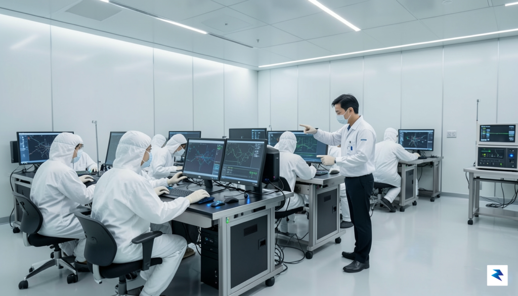 A modern, high-tech vocational classroom in South Korea with students&hellip;