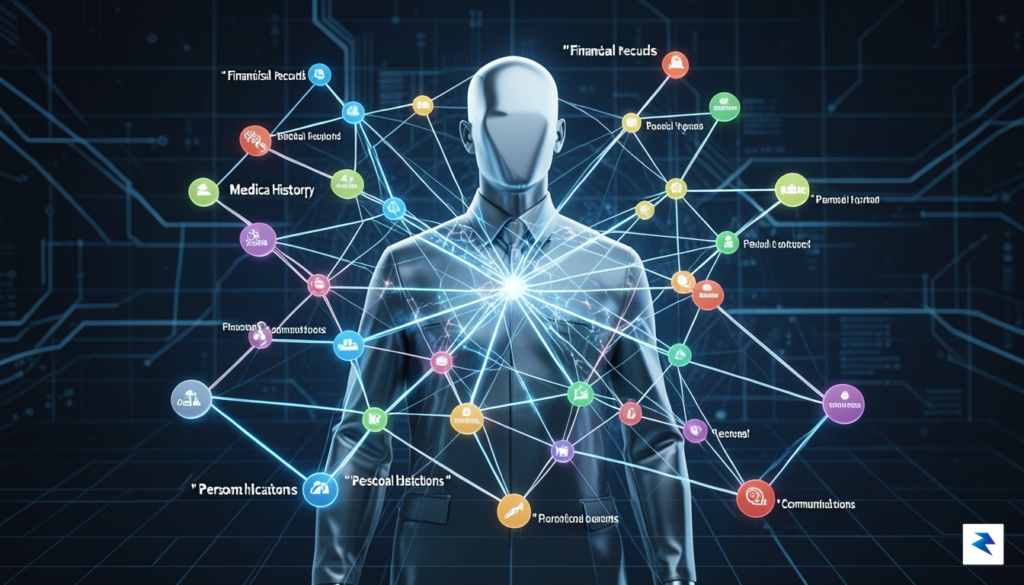 A digital visualization showing a network of interconnected nodes representing&hellip;