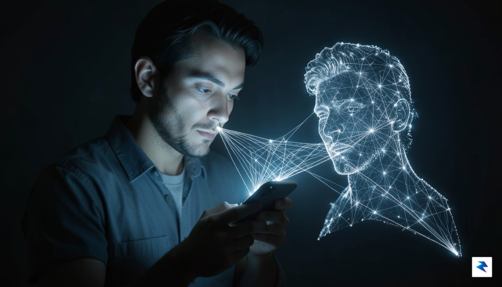 A surreal digital art piece showing a person gazing into&hellip;