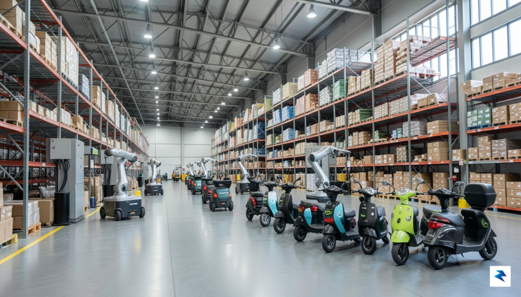 A high-tech Amazon fulfillment center in India showcasing automated robotics&hellip;