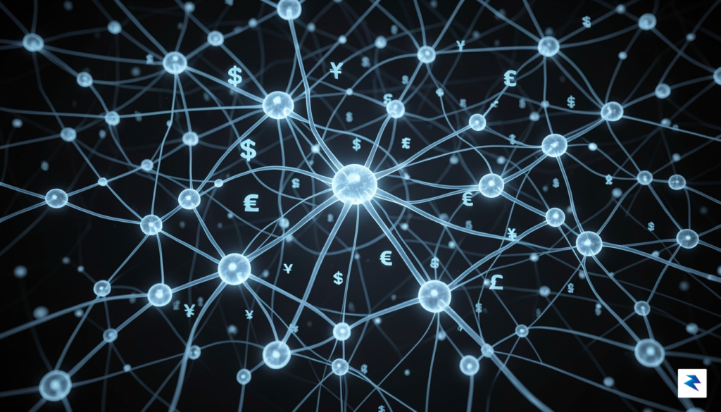 A digital illustration showing glowing nodes of light representing AI&hellip;