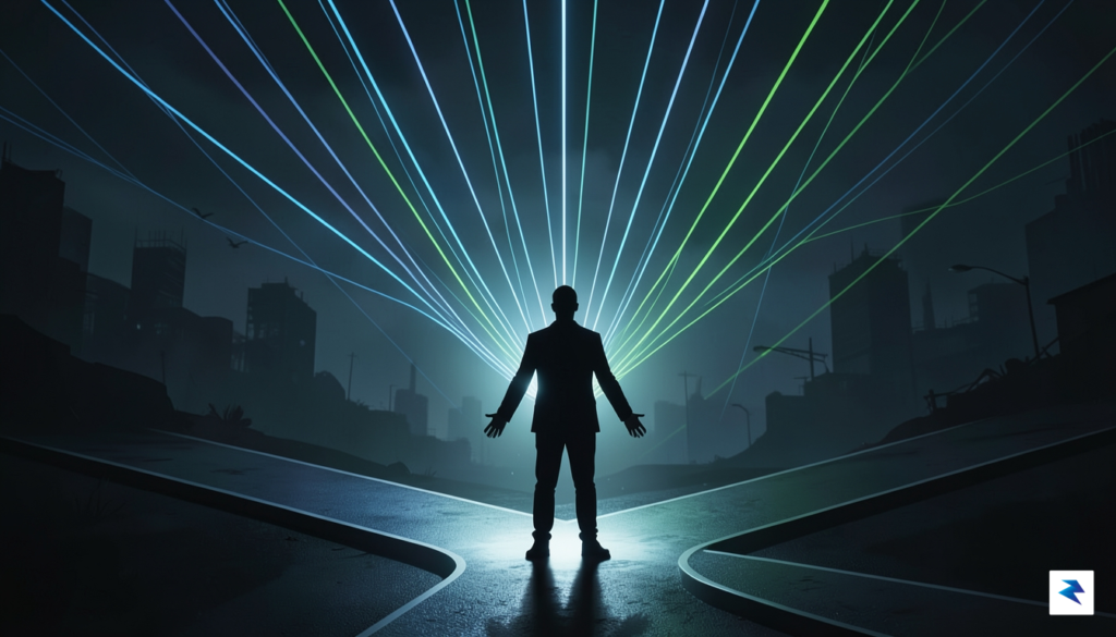 A conceptual digital artwork showing a silhouette of a person&hellip;