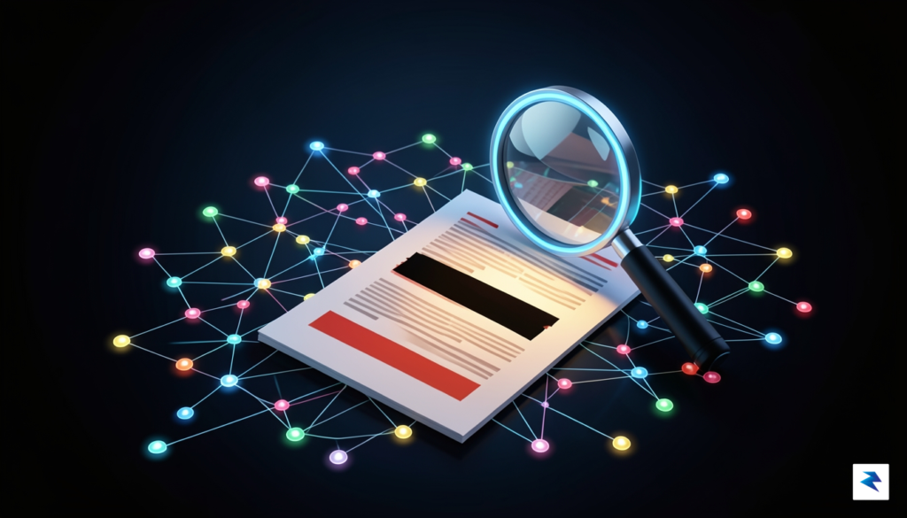 A conceptual illustration showing a digital magnifying glass hovering over&hellip;