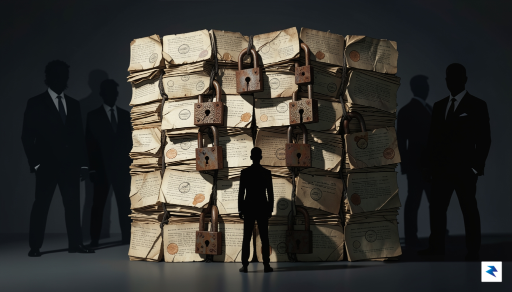 A conceptual illustration showing a digital silhouette of a person&hellip;