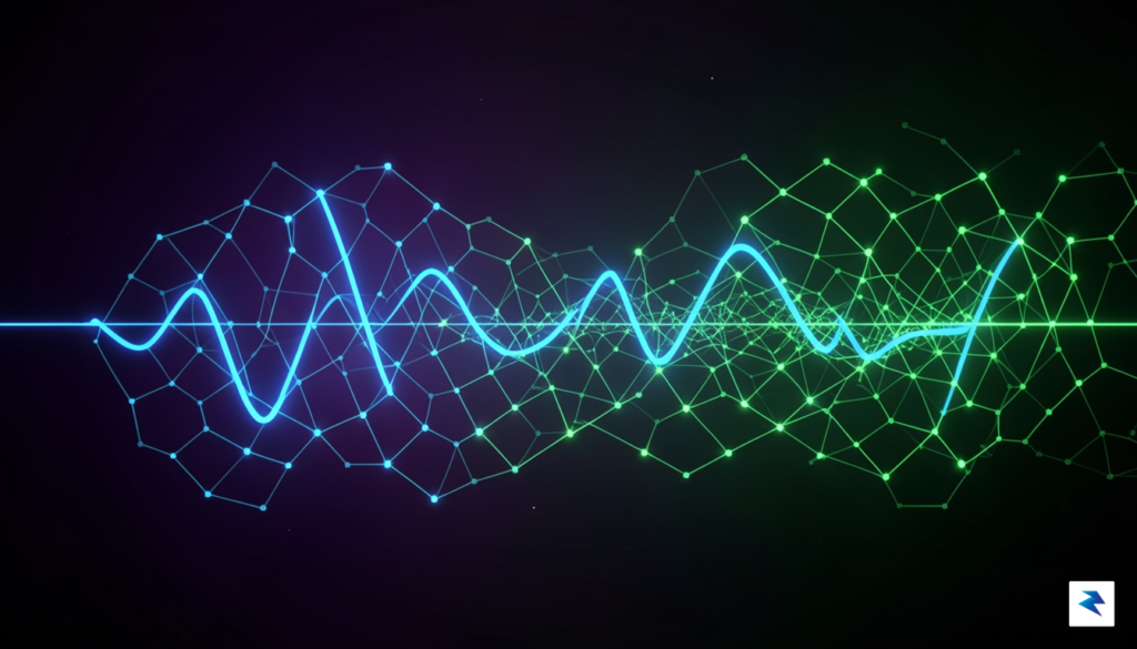 A digital visualization of a sound wave being scanned by&hellip;