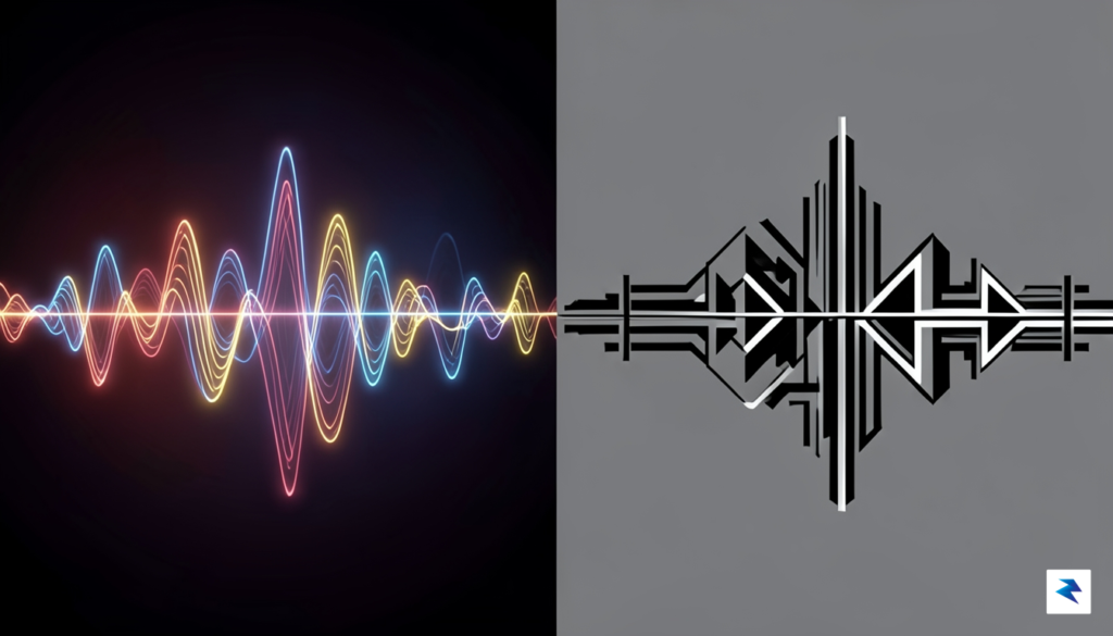 A conceptual digital art piece showing a split-screen view, with&hellip;