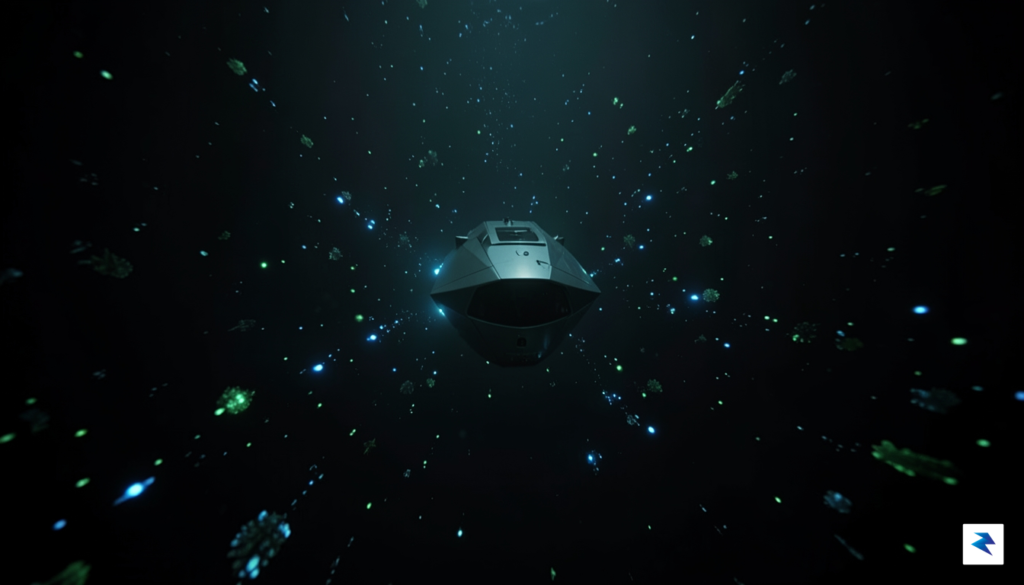A conceptual, cinematic wide shot showing the silhouette of a&hellip;