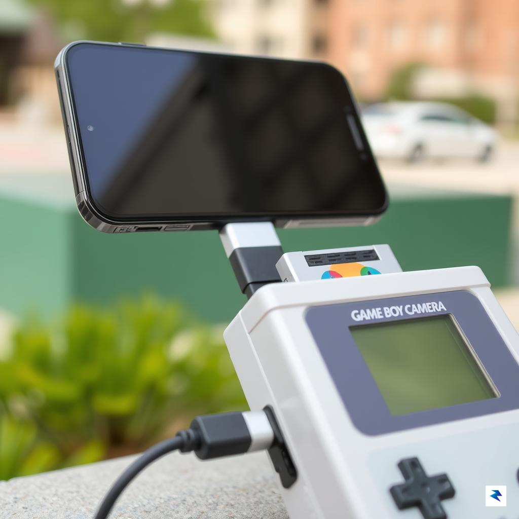 A close-up shot of a modern smartphone connected via USB-C&hellip;