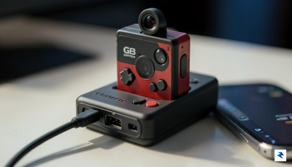 A close-up, high-detail photograph of a GB Operator device connected&hellip;