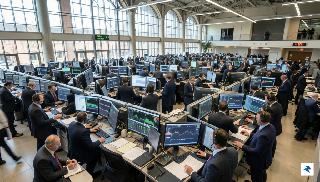 A modern, high-angle view of the London Stock Exchange trading&hellip;