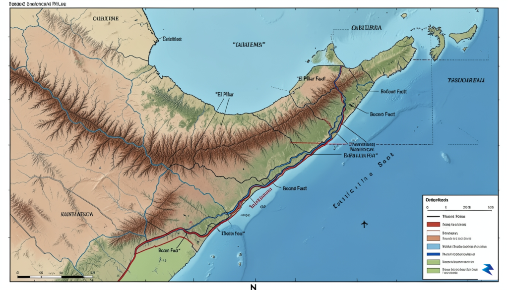 A detailed geological map showing the tectonic boundary between the&hellip;