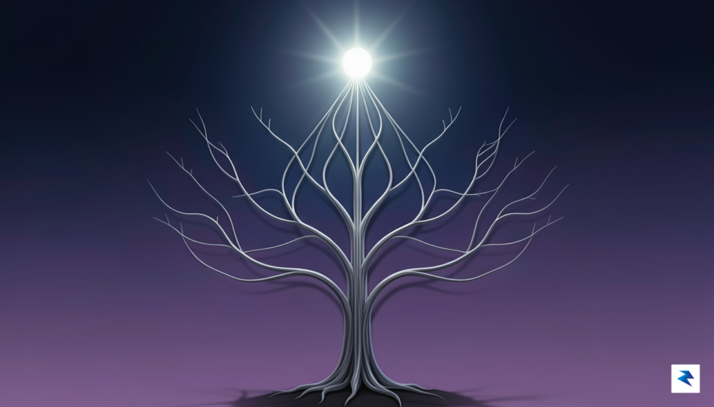 A conceptual illustration showing a branching tree diagram where multiple&hellip;