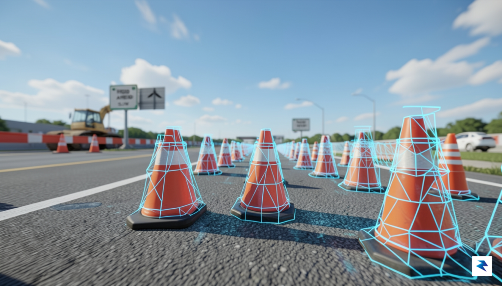 A digital rendering showing a close-up of an autonomous vehicle's&hellip;