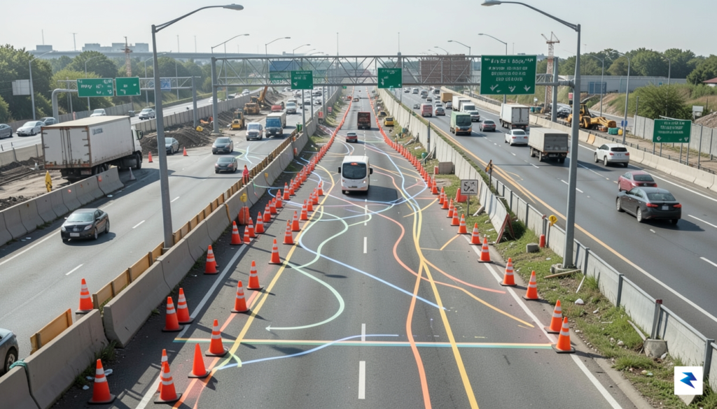 A digital rendering of a Waymo vehicle's sensor view showing&hellip;
