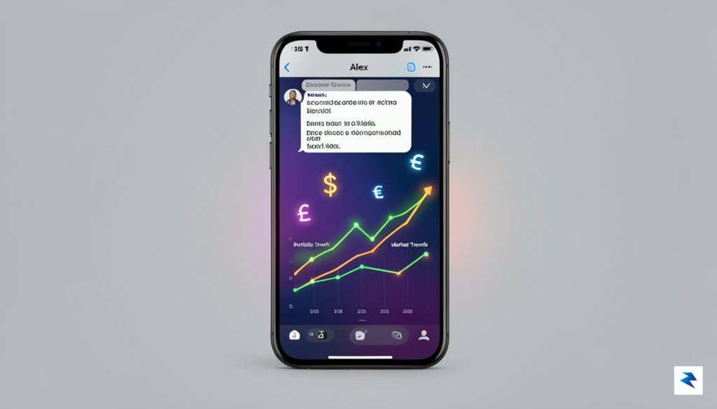 A sleek, modern digital graphic showing a smartphone screen with…