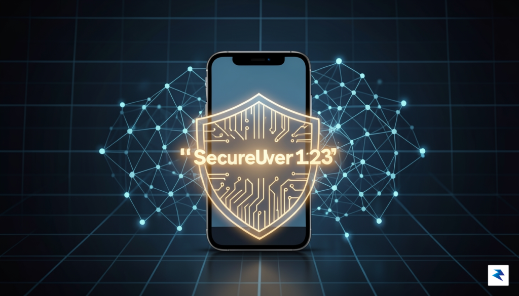 A conceptual digital security illustration showing a glowing username handle&hellip;