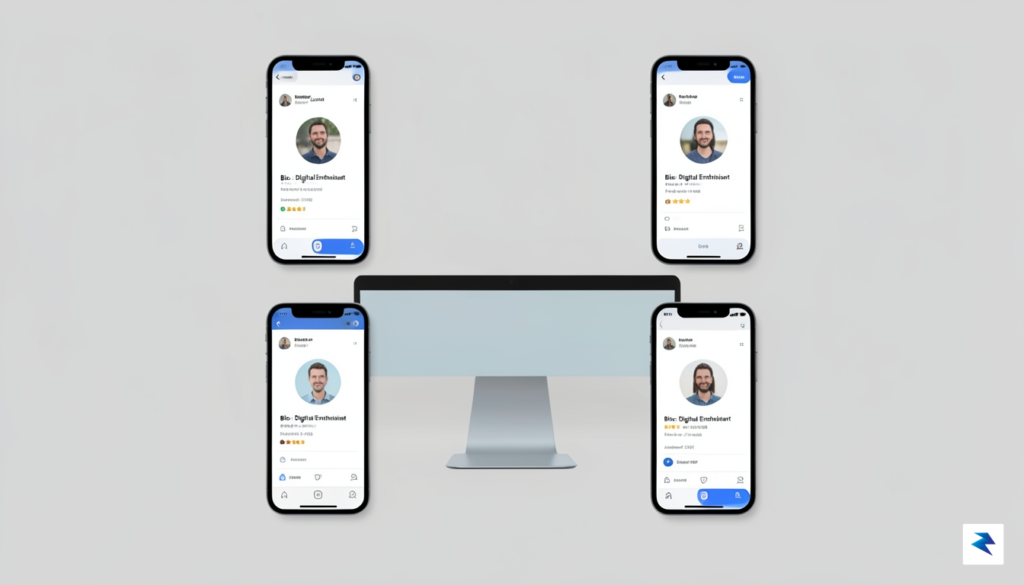 A clean, minimalist graphic showing a person's digital profile consistent&hellip;
