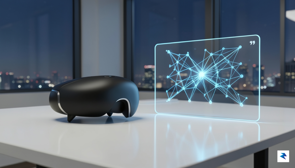 A sleek, minimalist concept design of a futuristic wearable headset&hellip;