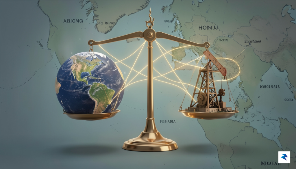 A conceptual digital illustration showing a delicate balance scale with&hellip;