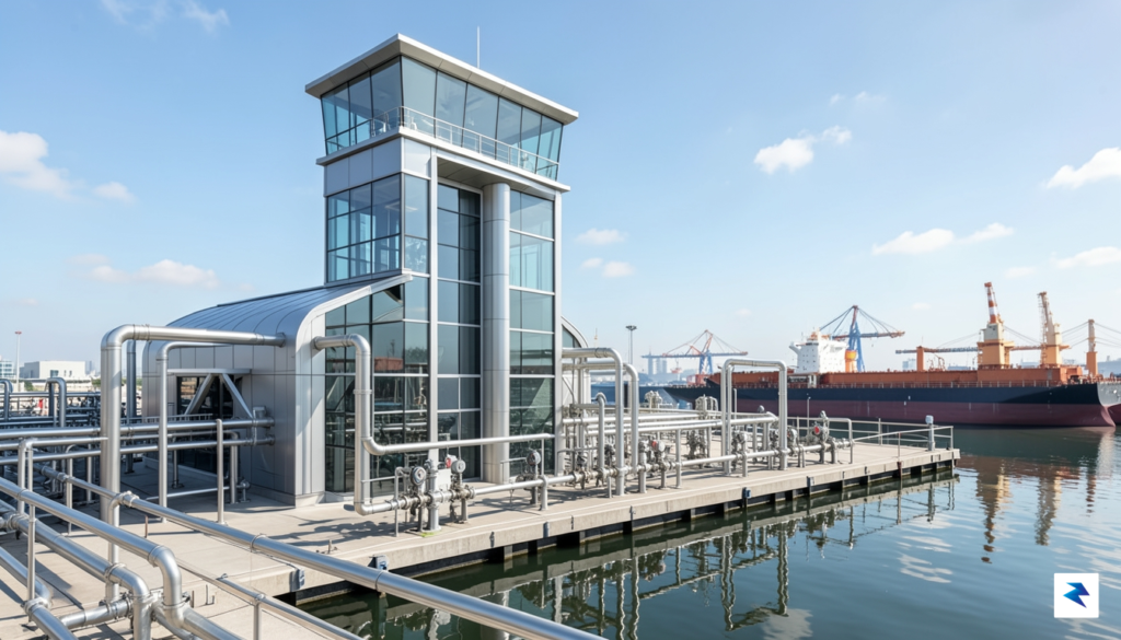 A modern, high-tech oil terminal at a Chinese port with&hellip;