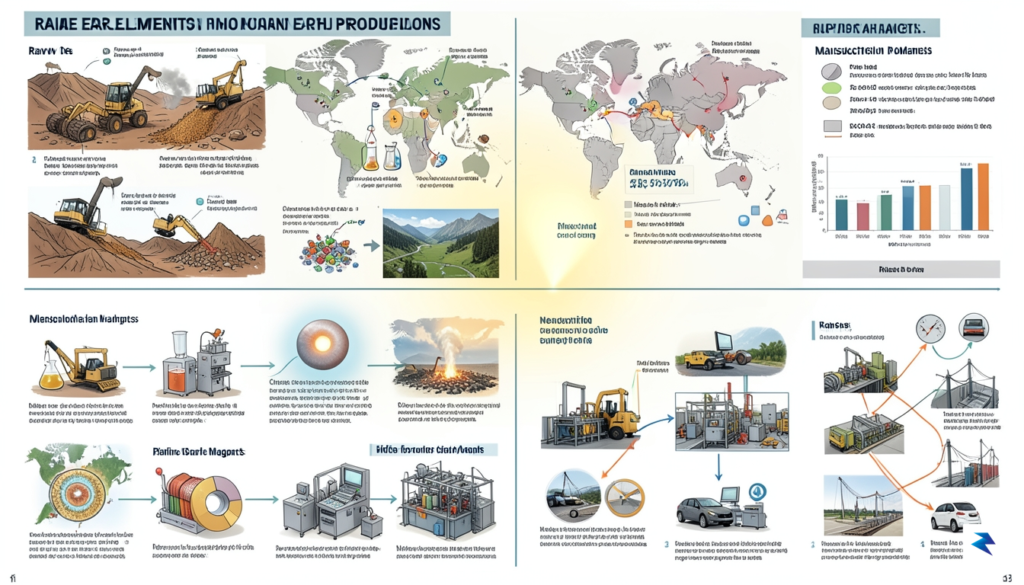 A detailed infographic showing the supply chain flow of rare&hellip;