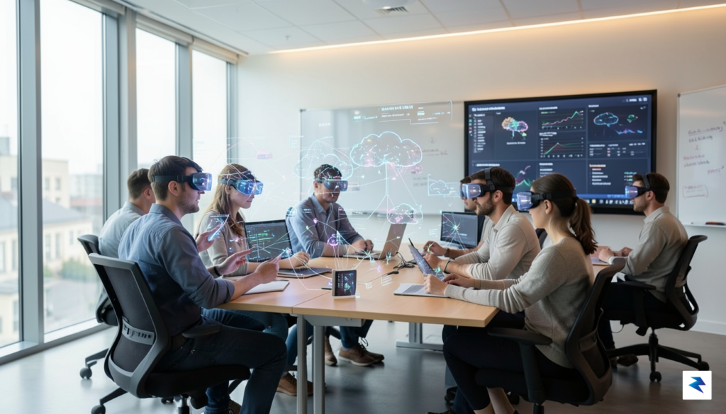A modern, collaborative workspace where a diverse team of software&hellip;