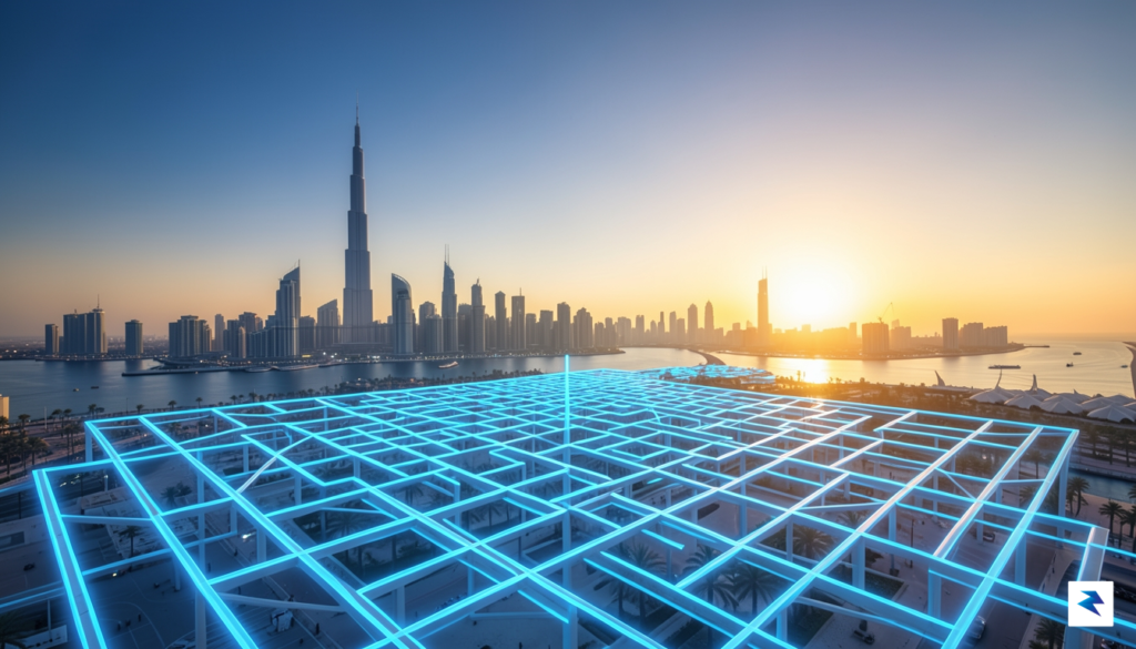 A digital illustration showing a complex, glowing maze of neon&hellip;