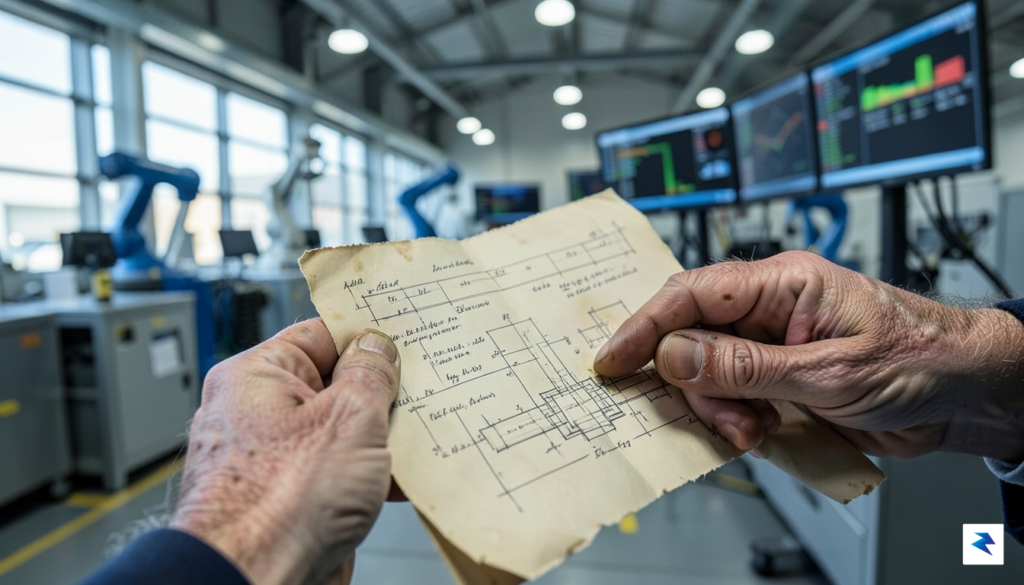 A close-up, high-detail photograph of a veteran automotive engineer's hands&hellip;