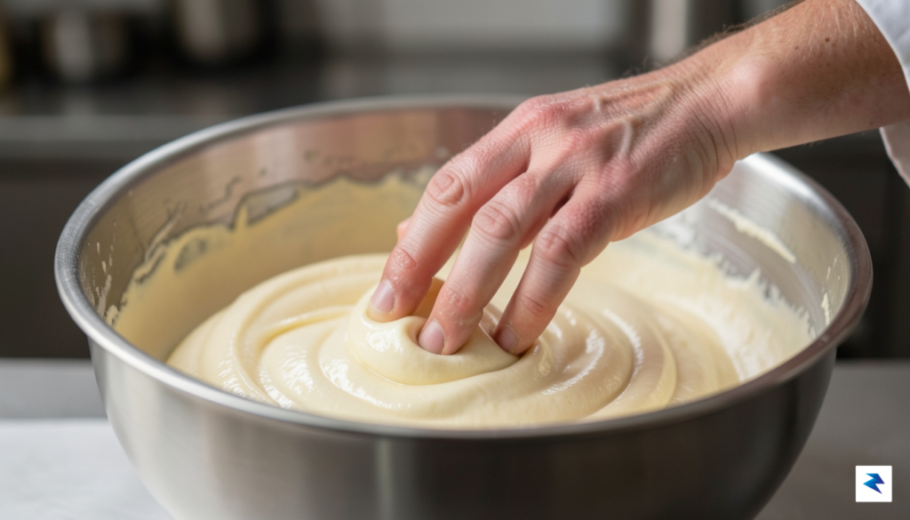 A close-up, high-definition photo of a professional chef&rsquo;s hand carefully&hellip;