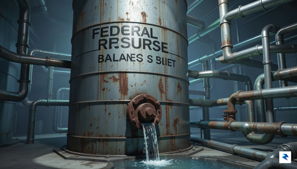 A conceptual illustration showing a large water tank labeled "Federal&hellip;