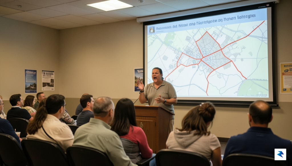 A candid photograph of an activist speaking at a local&hellip;