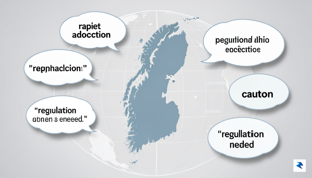 A world map with Norway highlighted, surrounded by thought bubbles&hellip;