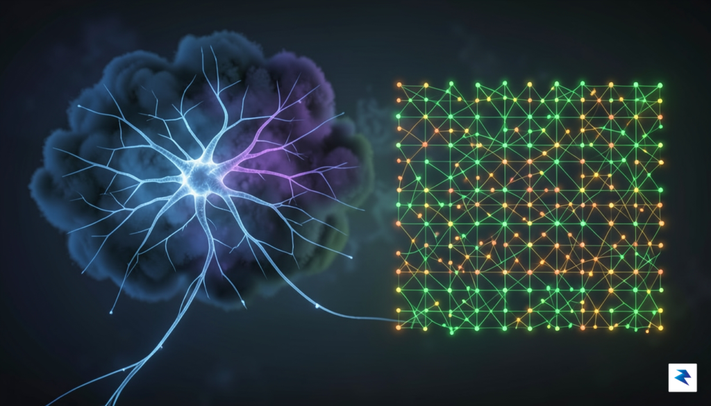 An abstract digital visualization representing a glowing neural network structure&hellip;