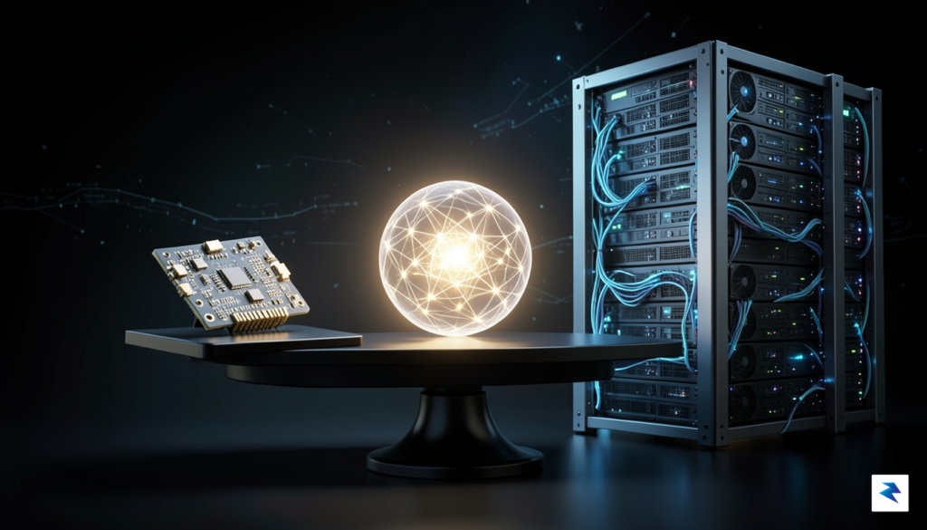 A conceptual digital illustration showing a scale balancing a small,&hellip;