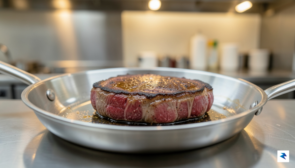 A close-up, high-definition shot of a perfectly seared ribeye steak&hellip;
