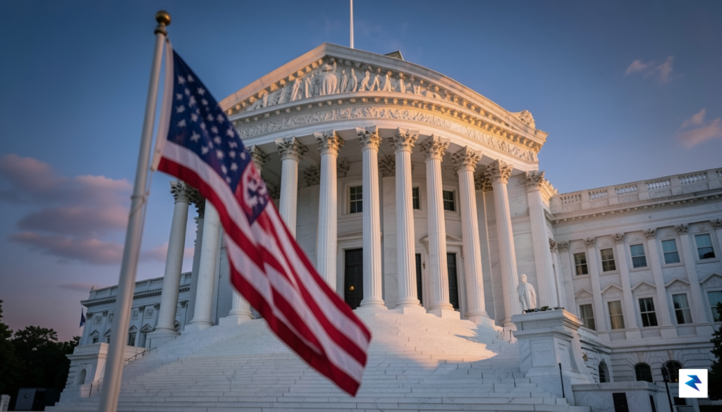 A wide-angle, cinematic shot of the United States Supreme Court&hellip;