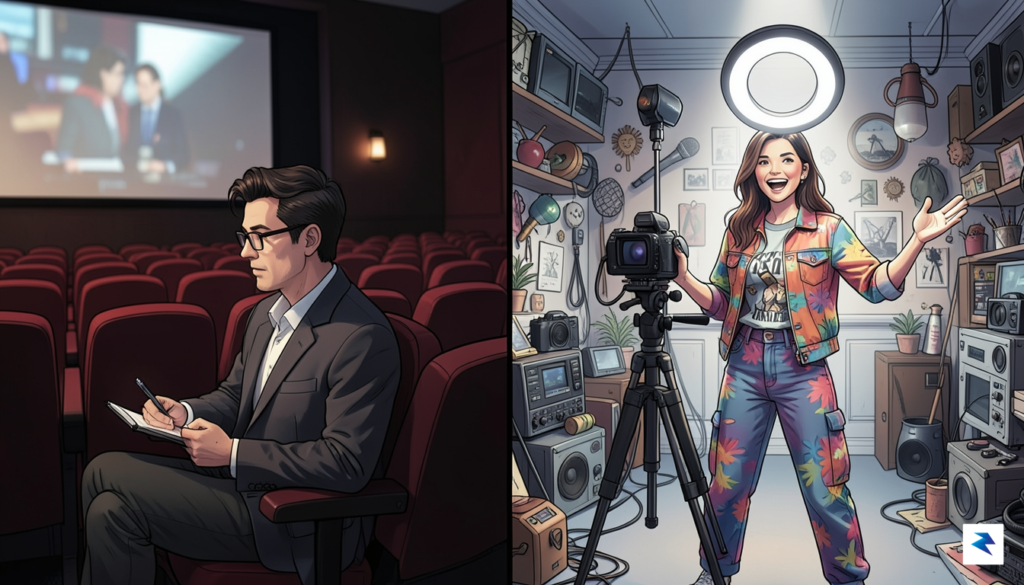 A conceptual illustration showing a split screen: on the left,&hellip;