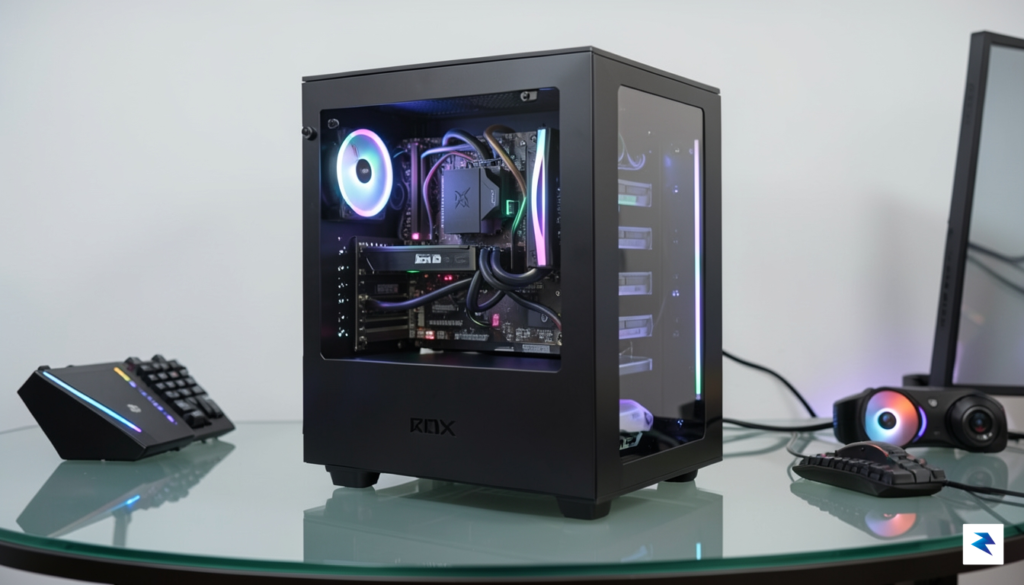 A sleek, high-end PC hardware assembly inside a compact, living-room-friendly&hellip;