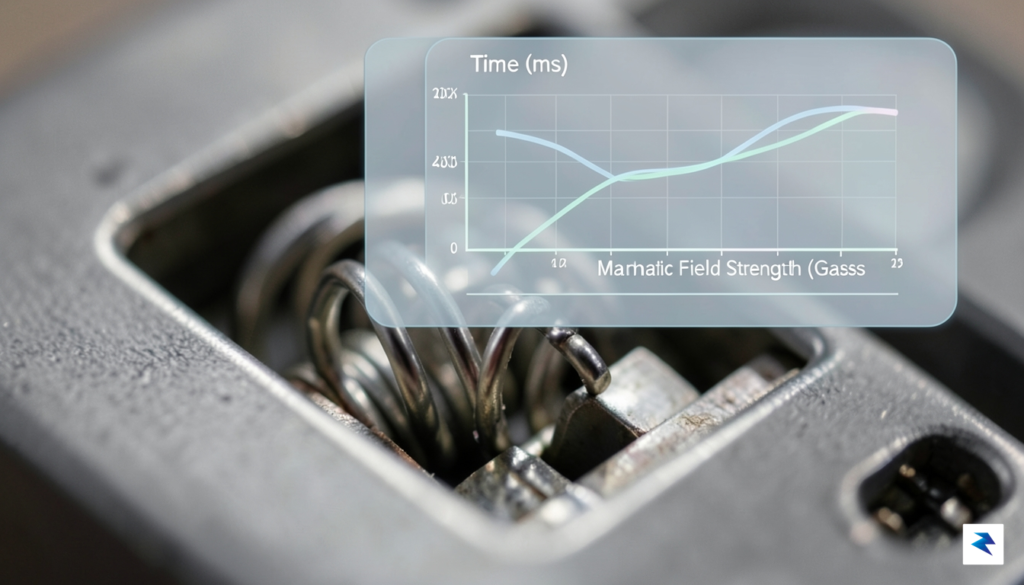 A close-up macro shot of a magnetic Hall Effect switch&hellip;