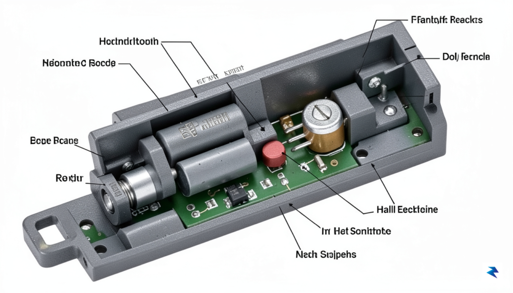 A detailed close-up cross-section diagram showing the internal components of&hellip;
