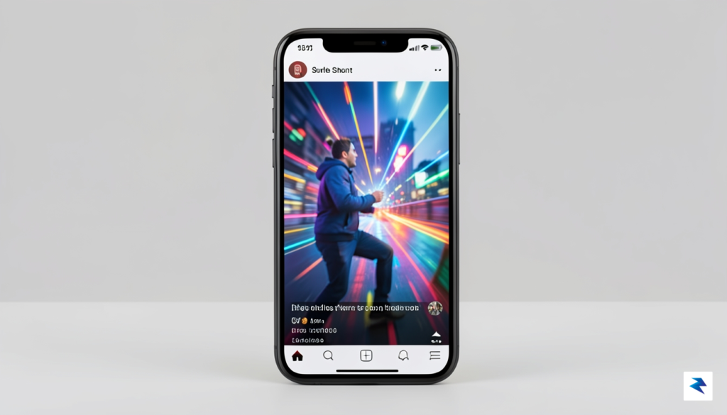 A smartphone screen displaying a vibrant YouTube Short video with&hellip;