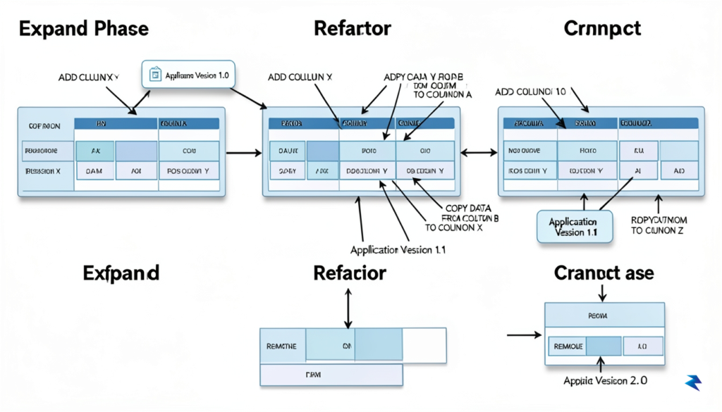 A diagram illustrating the 'Expand and Contract' database migration pattern&hellip;