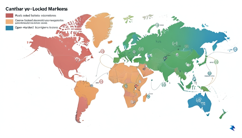 A detailed infographic showing a global map highlighting the differences…