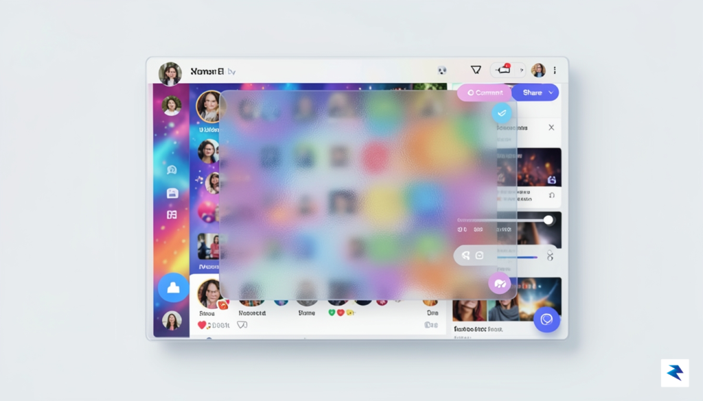 A digital conceptual illustration showing a transparent glass filter overlaying…
