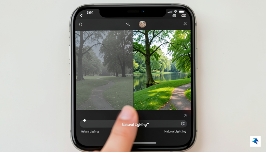 A close-up view of a smartphone screen showing a split-screen&hellip;