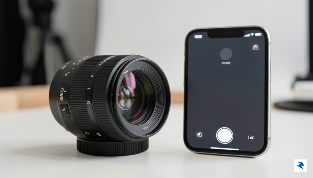 A close-up, artistic shot of a high-end prime camera lens&hellip;