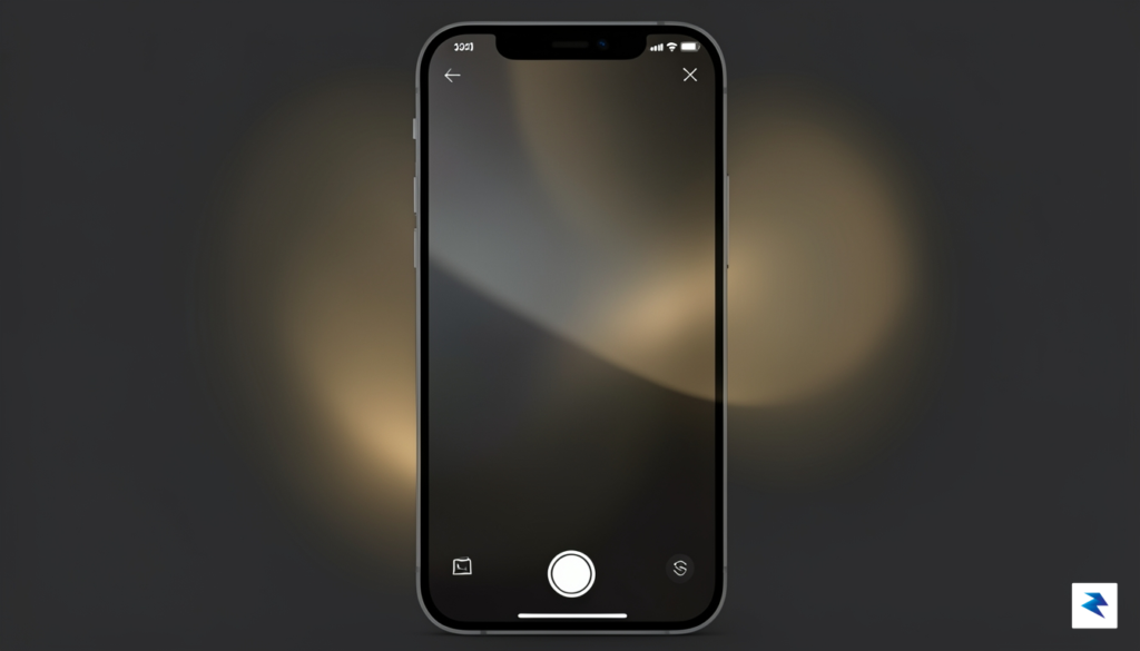 A sleek, modern smartphone interface displaying a live camera preview&hellip;