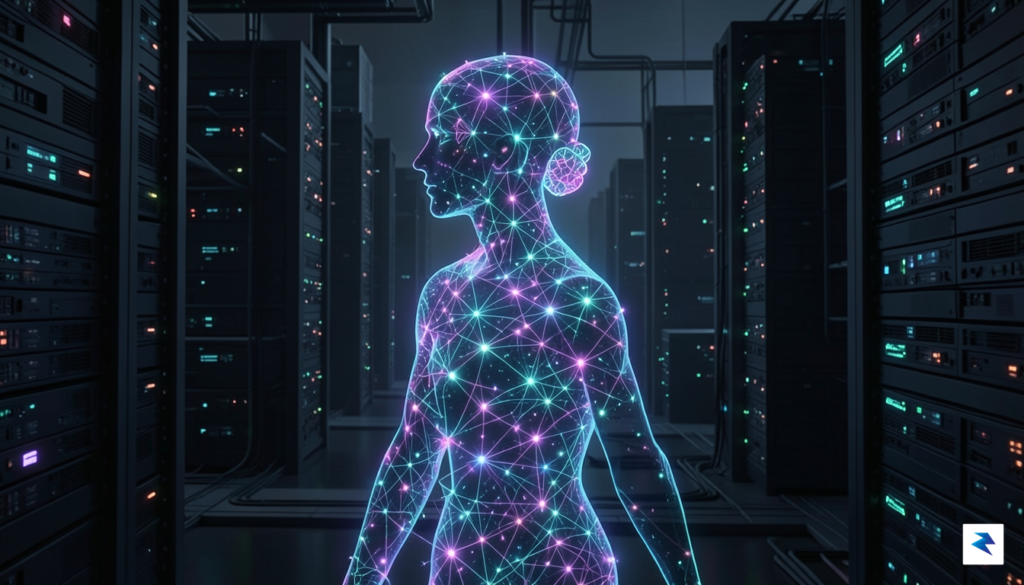 A conceptual digital illustration showing a human silhouette dissolving into&hellip;