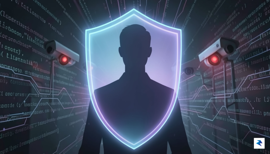 A conceptual digital illustration showing a translucent, glowing shield protecting&hellip;