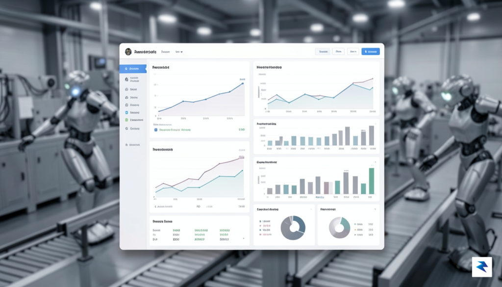 A sleek, modern financial data dashboard overlaid on a blurred…